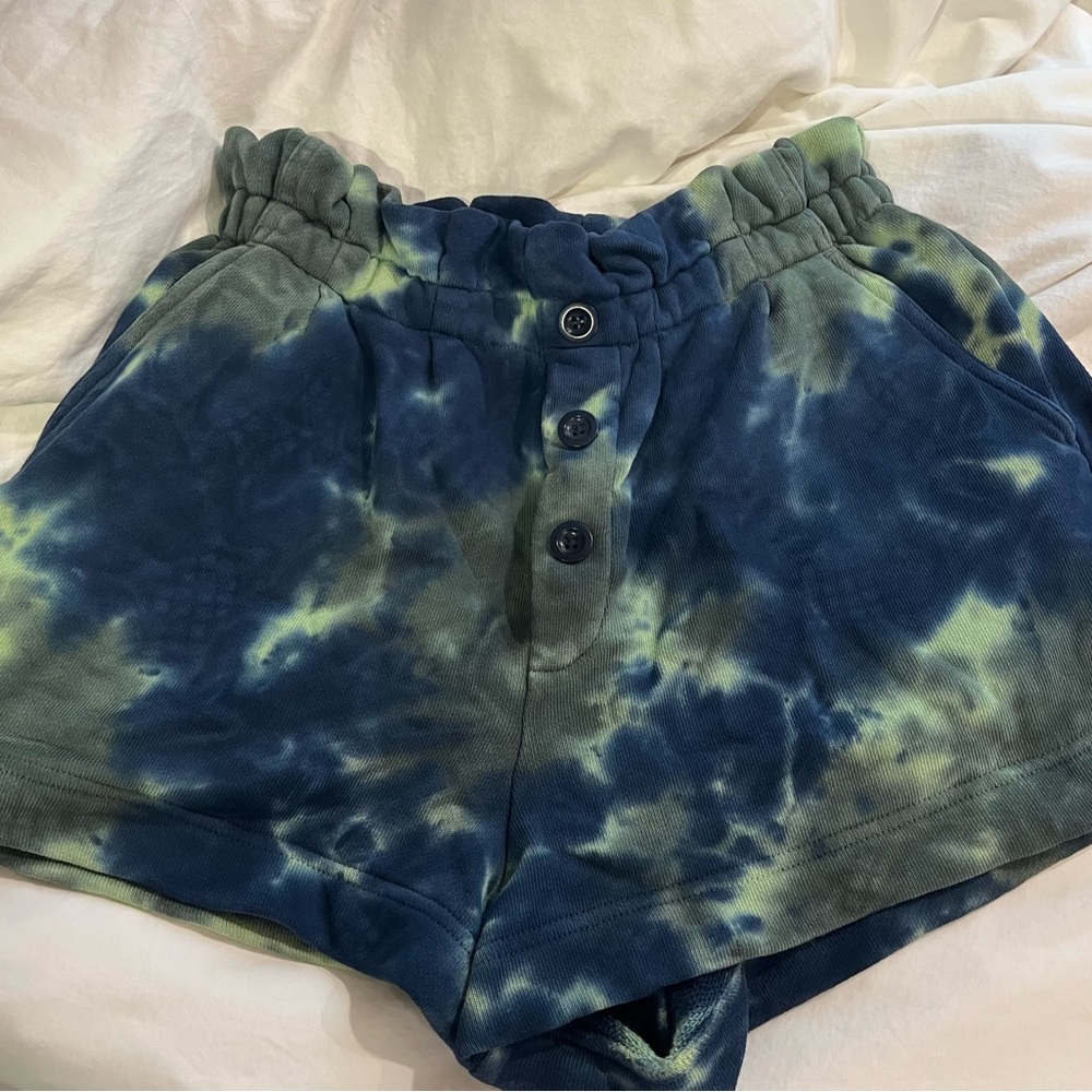 Something Navy Tie Dye Lounge Paperbag Shorts